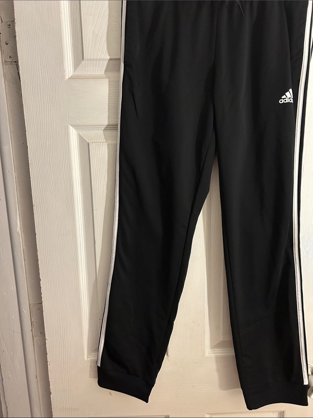 adidas Black Jogger Pants with White Side Stripes barely worn like new